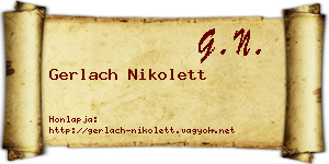 Gerlach Nikolett névjegykártya
